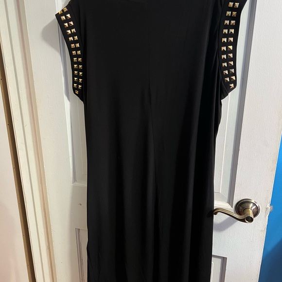 NWOT Black Michael Kors hi low dress with gold studs 2X - Picture 3 of 9